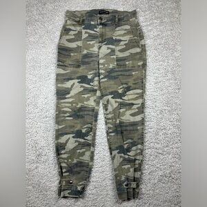 Express Jeans Womens 2 Camouflage Camo Cropped Straight High Rise Stretch Casual
